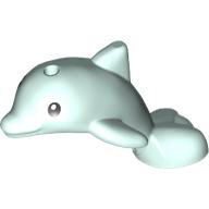 Lego Animal, Dolphin, Baby with Black Eyes / Light Aqua