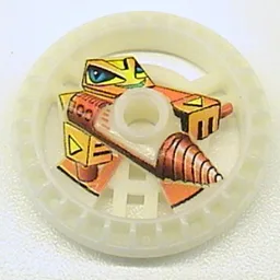 Technic Disc 5 x 5 Notched, Driller Print / Glow In Dark Opaque