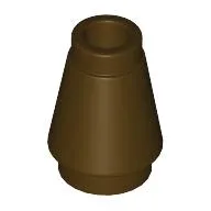 Cone 1 x 1 [Top Groove] / Dark Brown