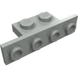 Bracket 1 x 2 - 1 x 4 [Square Corners] / Light Gray