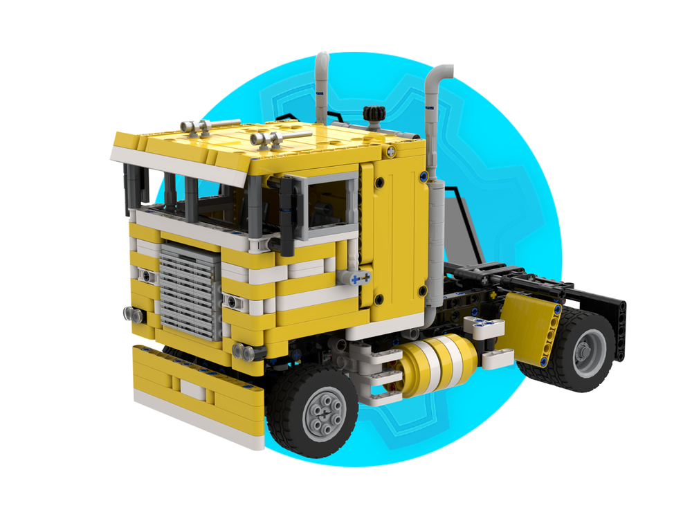 Lego Freightliner FLB - 4x2 - Yellow & White