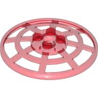 Lego Dish 6 x 6 Inverted, Radar / Webbed [Anti-studs at 90°] / Trans-Red