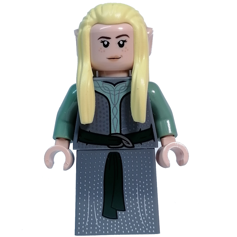 Lego Elf - Dark Bluish Grey Torso, Dress, Bright Light Yellow Hair