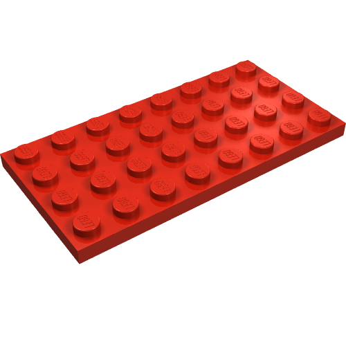Lego Plate 4 x 8 with Waffle Bottom / Red