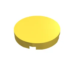 Tile Round 2 x 2 with Bottom Stud Holder / Yellow