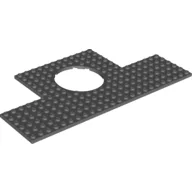 Plate Special 12 x 24 with 6 x 6 Square Cutouts at 2 Corners and 6 x 6 Round Cutout / Dark Bluish Gray