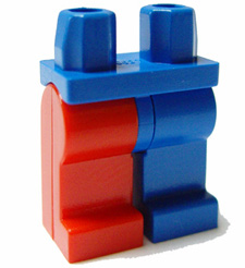 Lego Hips and 1 Blue Left Leg, 1 Red Right Leg