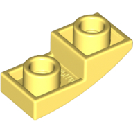 Lego Brick Curved Inverted 2 x 1 / Bright Light Yellow