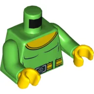 Torso Muscles with Large Yellow Rounded Collar, Belt Print, Bright Green Arms, Yellow Hands / Bright Green