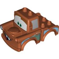 Lego Duplo Car Body 2 Top Studs Truck with Cars Tow Mater Print / Dark Orange