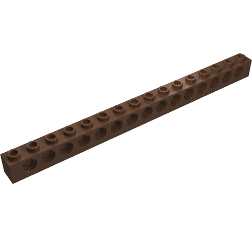 Lego Technic Brick 1 x 16 [15 Pin Holes] / Brown