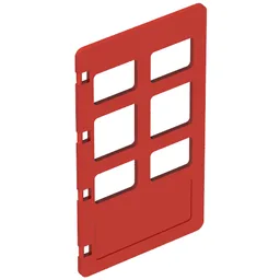 Duplo Door 1 x 3 1/2 x 5 1/3 with Six Panes / Red