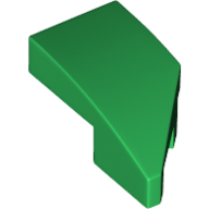 Lego Brick Wedged, Curved 2 x 1 with Stud Notch Left / Green