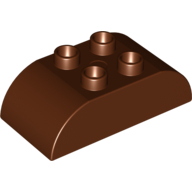 Lego Duplo Brick 2 x 4 Curved Top / Reddish Brown