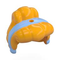 Lego Hair Bun with Bright Light Blue Ribbon pattern / Bright Light Orange