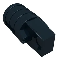Hinge Cylinder 1 x 2 Locking with 1 Finger and Axle Hole On Ends / Black