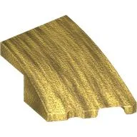 Brick Wedged, Curved 3 x 2 with Stud Notch Right / Pearl Gold