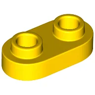 Plate Special 1 x 2 Rounded with 2 Open Studs / Yellow