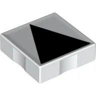 Duplo Tile 2 x 2 with Shape Black Isosceles Triangle Print / White
