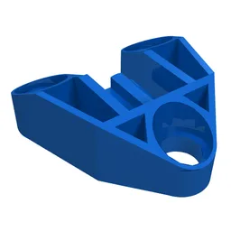 Technic Connector Block 3 x 3 Triangular with Axle, and Pin Hole / Blue
