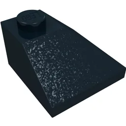 Brick Sloped 45° 2 x 2 Double Convex / Black