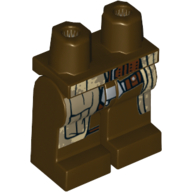 Lego Hips and Dark Brown Legs with Camouflage Coattails, Belt with Silver Buckle Print (Han Solo) / Dark Brown