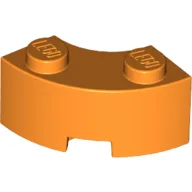 Brick Round Corner 2 x 2 Macaroni with Stud Notch and Reinforced Underside [New Style] / Orange