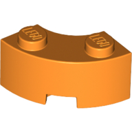 Lego Brick Round Corner 2 x 2 Macaroni with Stud Notch and Reinforced Underside [New Style] / Orange