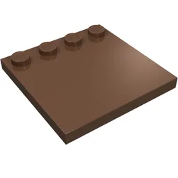 Plate Special 4 x 4, Studs on One Edge Plain] / Brown