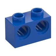 Technic Brick 1 x 2 [2 Pin Holes] / Blue