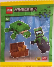 Diver with Turtle and Treasure Chest