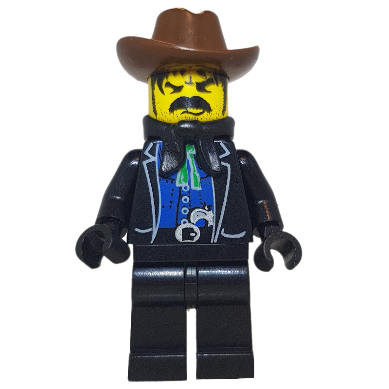 Lego Bandit - Western, Black Jacket, Black Handkerchief, Brown Hat