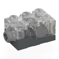 Light Brick 2 x 3 x 1 1/3 with Dark Bluish Gray Base [Yellow LED] / Trans-Clear