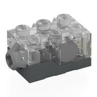 Lego Light Brick 2 x 3 x 1 1/3 with Dark Bluish Gray Base [Yellow LED] / Trans-Clear