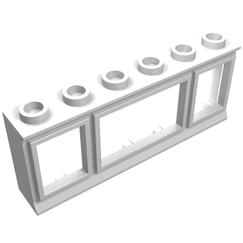 Lego Window 1 x 6 x 2 Classic with Short Sill (Complete)