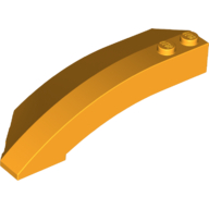 Lego Brick Wedged, Curved 8 x 3 x 2 Open Right / Bright Light Orange