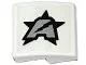 Slope, Curved 2 x 2 x 2/3 with Silver Letter A on Black Star Ultra Agents Logo Pattern Model Left Side (Sticker) - Sets 70162 / 70170