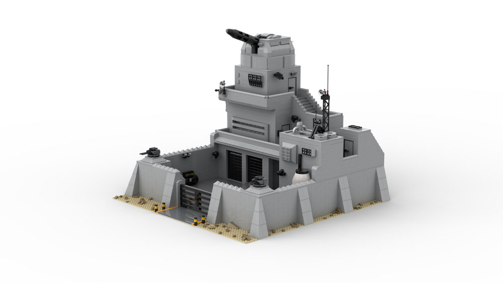 Lego Futuristic Military Outpost with RC Gun Turret
