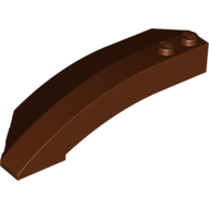 Lego Brick Wedged, Curved 8 x 3 x 2 Open Right / Reddish Brown