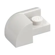 Brick Round, Curved 2 x 2 x 1, Corner / White