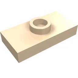 Plate Special 1 x 2 with 1 Stud with Groove and Inside Stud Holder (Jumper) / Light Nougat