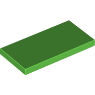 Lego Tile 2 x 4 with Groove / Bright Green