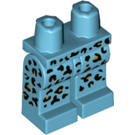 Lego Hips and Medium Azure Legs with Black and Gold Leopard Print / Medium Azure