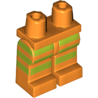 Lego Hips and Orange Legs with Lime Stripes on Front and Sides Print / Orange