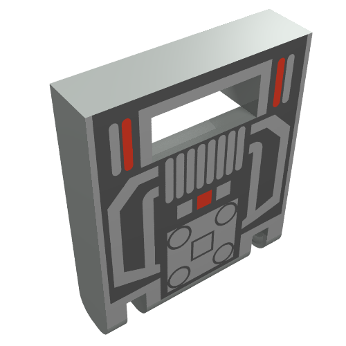 Lego Box 2 x 2 x 2 Door with Slot and Black/Red MTron Print / Light Gray