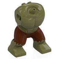 Lego Body Giant, No Head, Hulk with Reddish Brown Pants pattern, Armor print / Olive Green