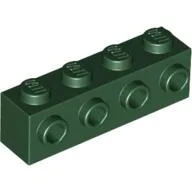 Brick Special 1 x 4 with 4 Studs on One Side / Dark Green