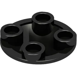 Plate Round 2 x 2 with Rounded Bottom [Boat Stud] / Black