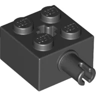 Brick Special 2 x 2 with Pin and Axle Hole / Black