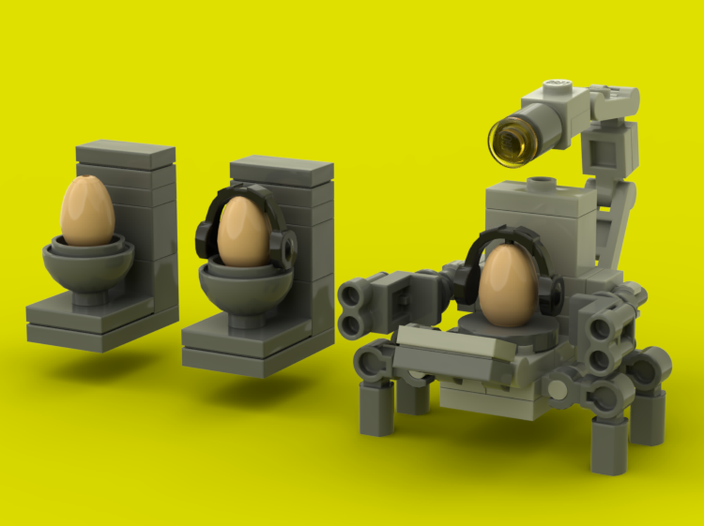 Lego 2 egg toilets and egg scientist toilet 3.0